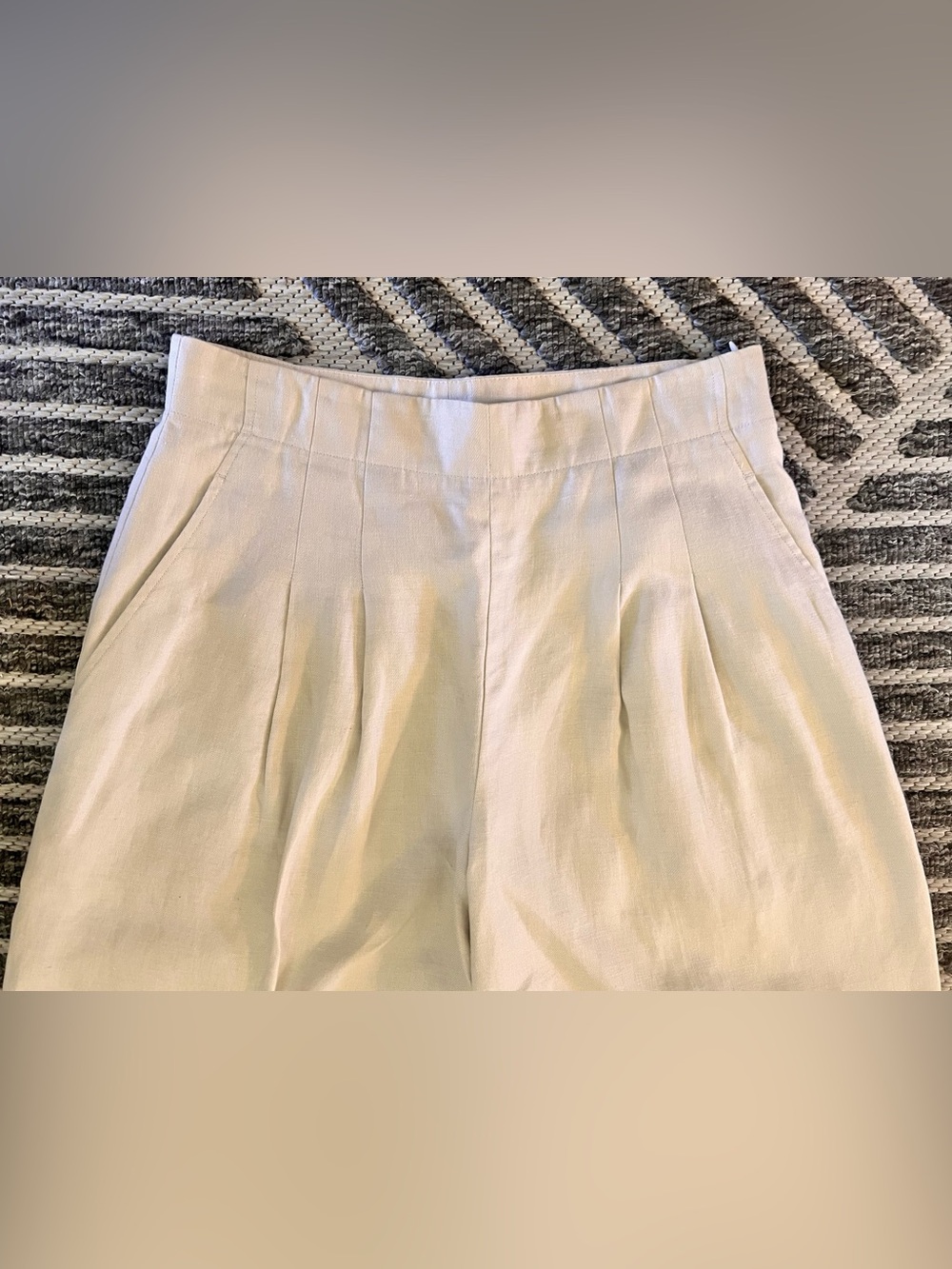 LAFAYETTE 148 New York Sz 10 Cream Linen Wide Leg High Rise Pleated Pant Org$998 - Picture 6 of 13